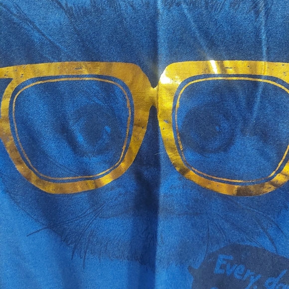 Mudd Girls NWT Raw Edge High Low Tee "Everyday is Caturday" Long Sleeve Size 12 - Picture 3 of 6